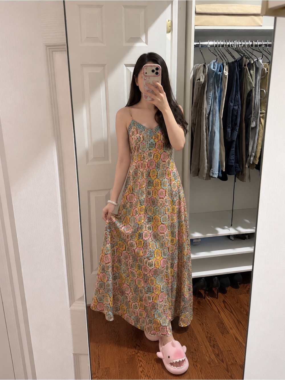 Indian Cotton Floral Maxi Dress One Size